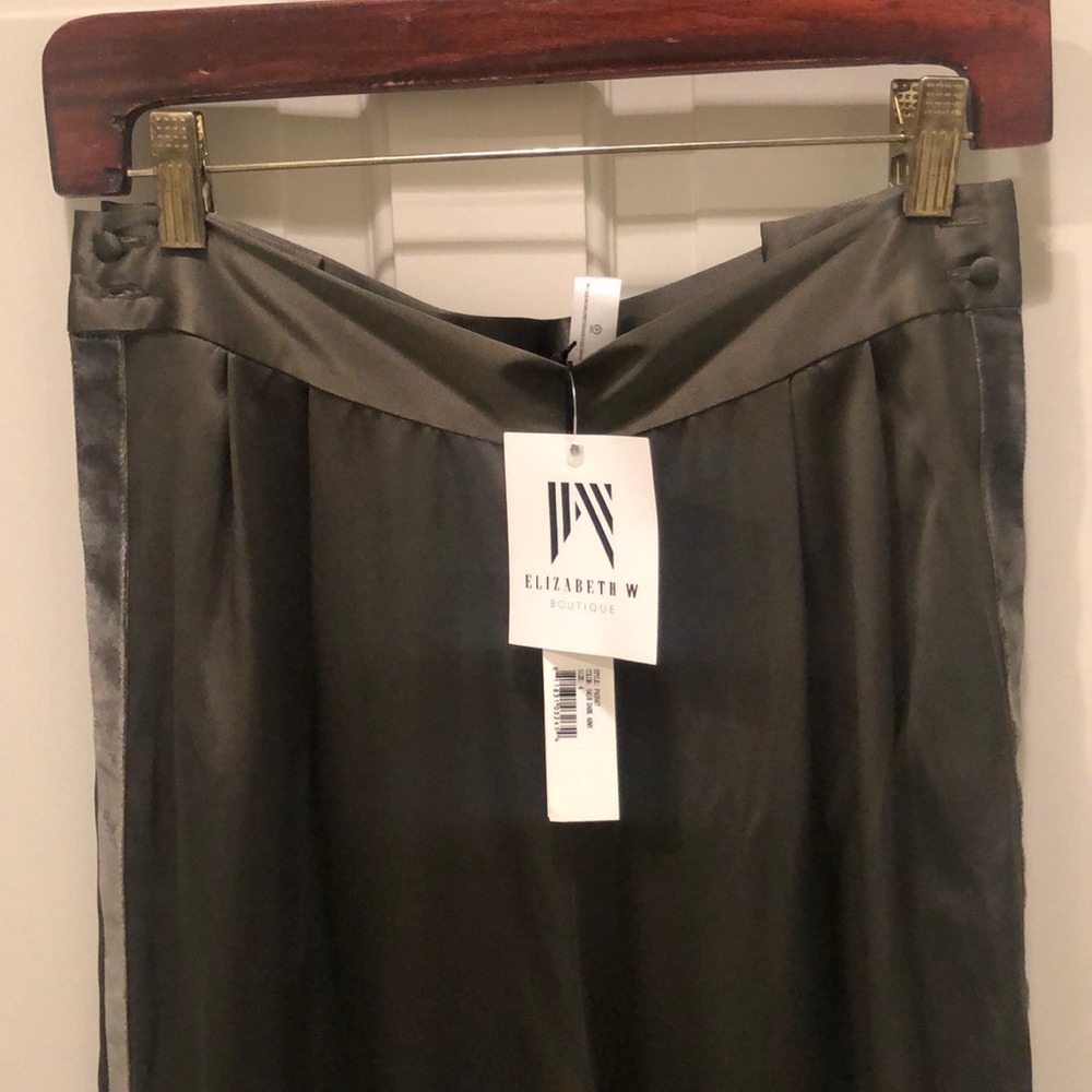 Fleur du mal olive green silk pants